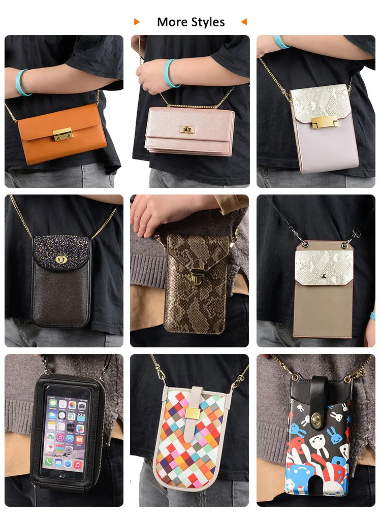 Custom Casual Bag Travel Phone Bag Clear Tpu Touchable Screen Window