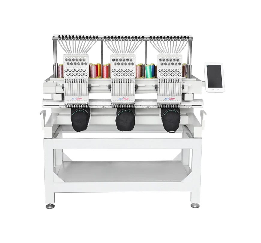 QHM Dahao Embroidery Machine Automatic 3 Head 9/12/15 Needle High Speed Socks Embroidery Machine Leather Jack