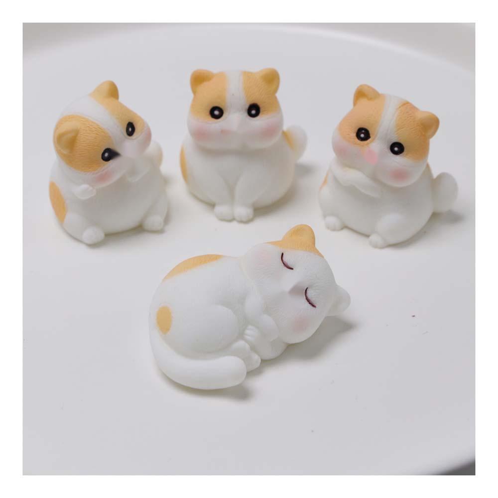 Cute Orange Cat Resin Ornament For Diy Desktop Decor & Holiday