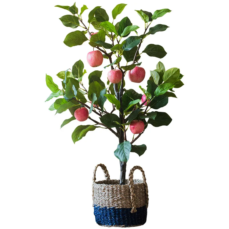 Large Green Decorative Fake Apples Tree Orange Lemon Artificial Fruit Trees Plant for Home Decoration