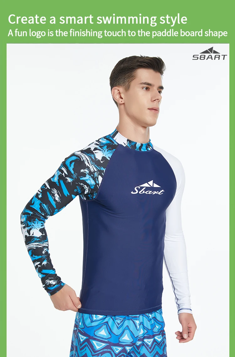 Custom Sublimation Printing Surf Clothes Long Sleeve Rashguard Quick Dry Breathable Men's Rashie UPF50+ Rash Guard For Men