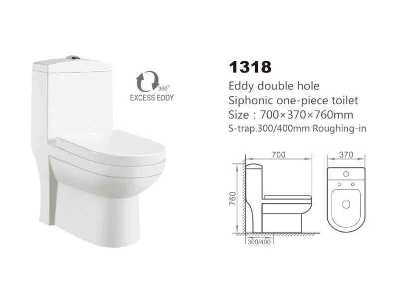 Economic Siphon One Piece S Trap 300mm Chinese Wc Toilet For South America