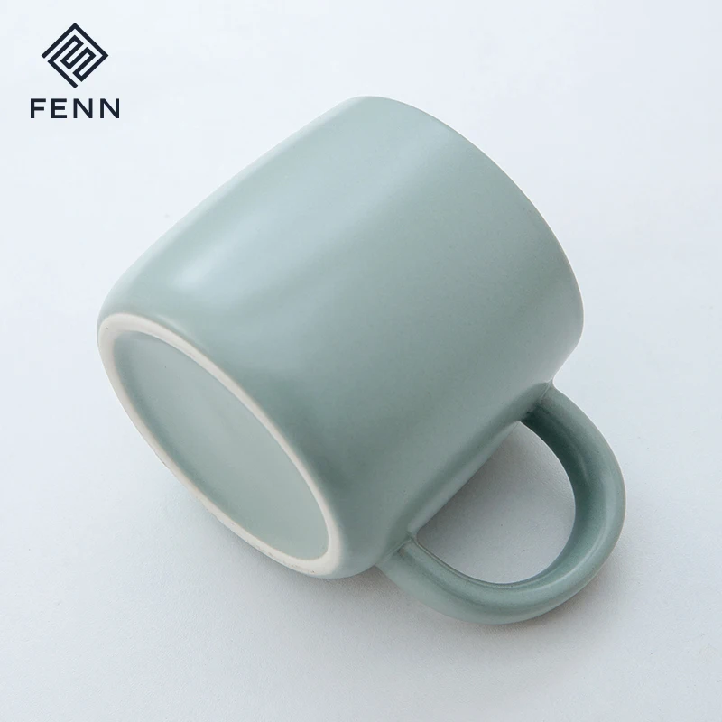 product fenn simple style 400ml solid color glaze porcelain mug home office use smooth surface ceramic coffee tea cup mugs-62