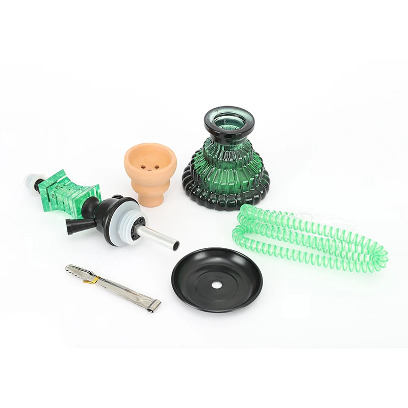 Color Double Tube Cheap Mini Hookah Small Shisha Box Hookah Set Glass