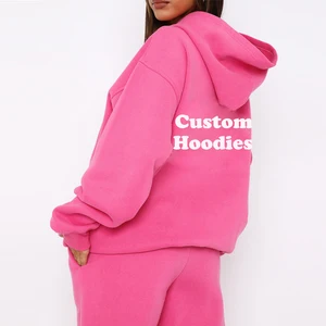 Hot Selling OEM Customs Manufacturer Unisex Custom Summer Sweatpants Hoodie Set  Casual Solid Pattern Tracksuit for Women