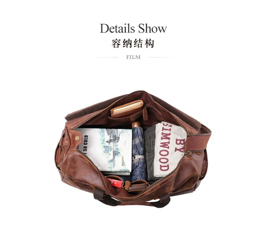24 Inch Genuine Leather Waterproof Duffel Bag | Travel Overnight Weekend Bag  with Shoes Compartment | Sports Gym Duffel for Men| Alibaba.com