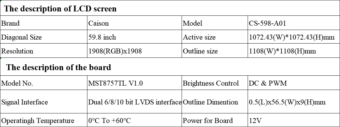 59.8-Inch 1:1 Square LCD Display Monitor Android Operating System Art Work digital signage and display LCD round screen factory