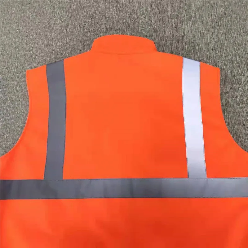 Custom Reflector HiVis High Safety Polyester & Polar Fleece Vest Night Construction Protection Zippe