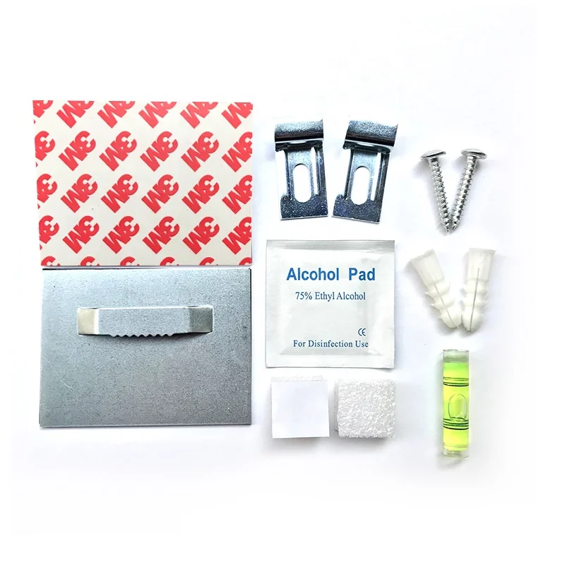 80 X 60mm Self Adhesive Glass Hanger Panel Hanging Plates Mirror Kit with Polybag Packing