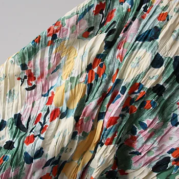Stock supply Oil Crepe smooth drape Shirt Dress Textile Printed fabric Polyester fabric PD244