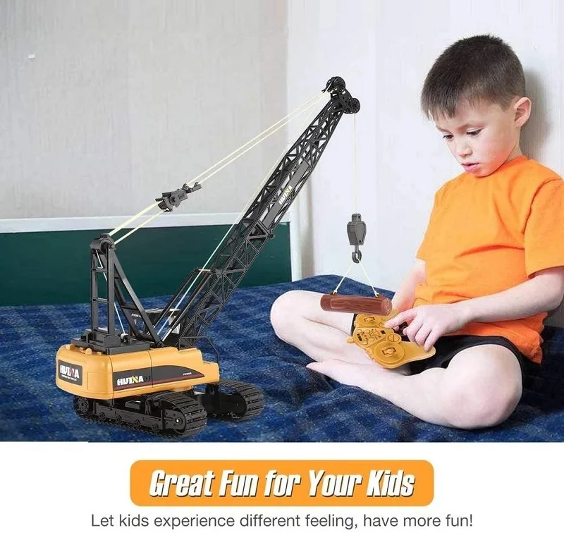 HUI NA リモートコントロールクレーン おもちゃ 1:14スケール 15チャンネル/オートデモ/ライト/サウンド/680°回転 2.4Ghz RCタワークレーン 建設車 並行輸入品 HUINA ラジコンクレーン ラジコンカー ラジコン クレーン 車 重機