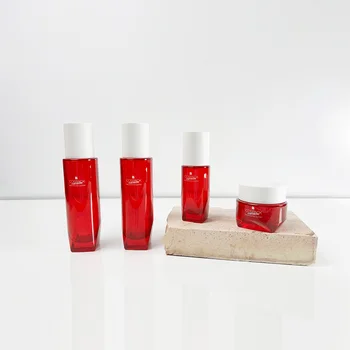 Wholesale Cheap Glass Bottle Cosmetic Jar Glass Cosmetic Bottle with Pump