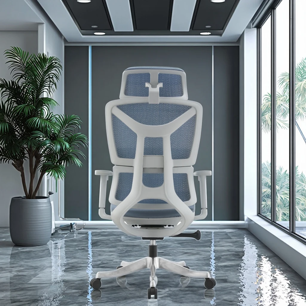Full Mesh Support Professional Chair Multi-dimensional Headrest PU Armrest Enhanced Breathable Office Seating 6