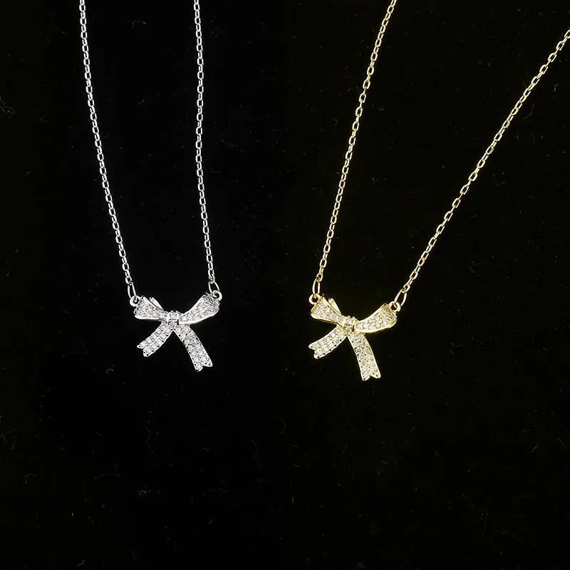 SIYWINA Zircon Bow Clavicle Necklace - Exquisite & Hot-selling