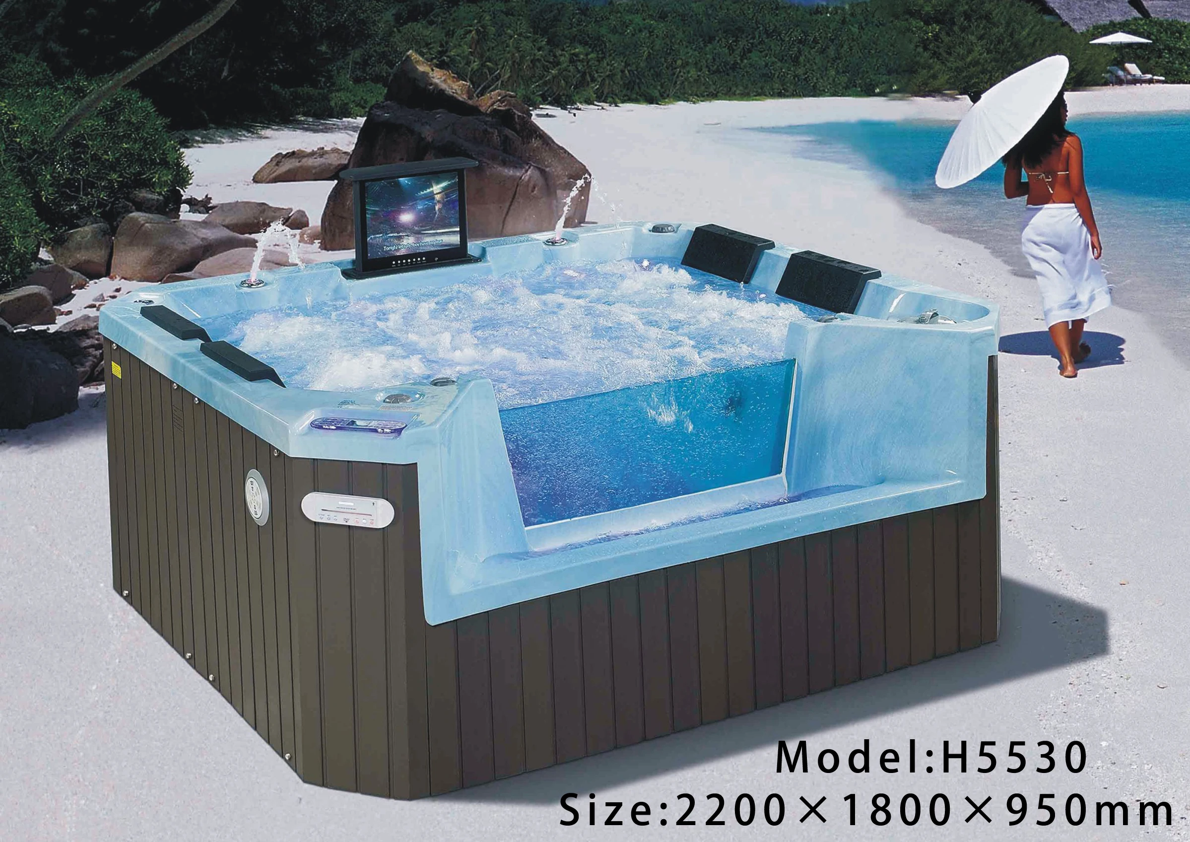 CBMMART уличная акриловая ванна, гидромассажная Ванна, большая спа на 8 человек