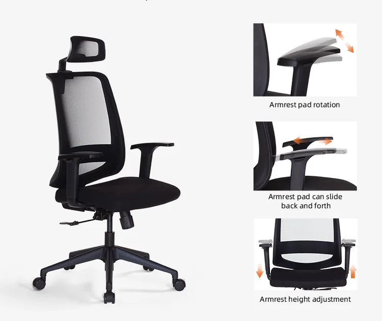 Adjustable Headrest Mesh Executive Ergonomic Office Chair High Quality