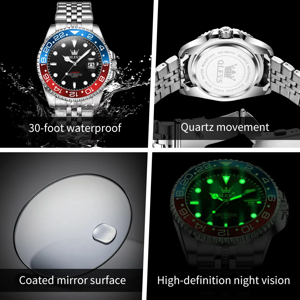 OLEVS Luxury Waterproof Quartz Sports Watch