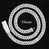 Chaîne en argent moissanite blanche-10 mm 2 rangs