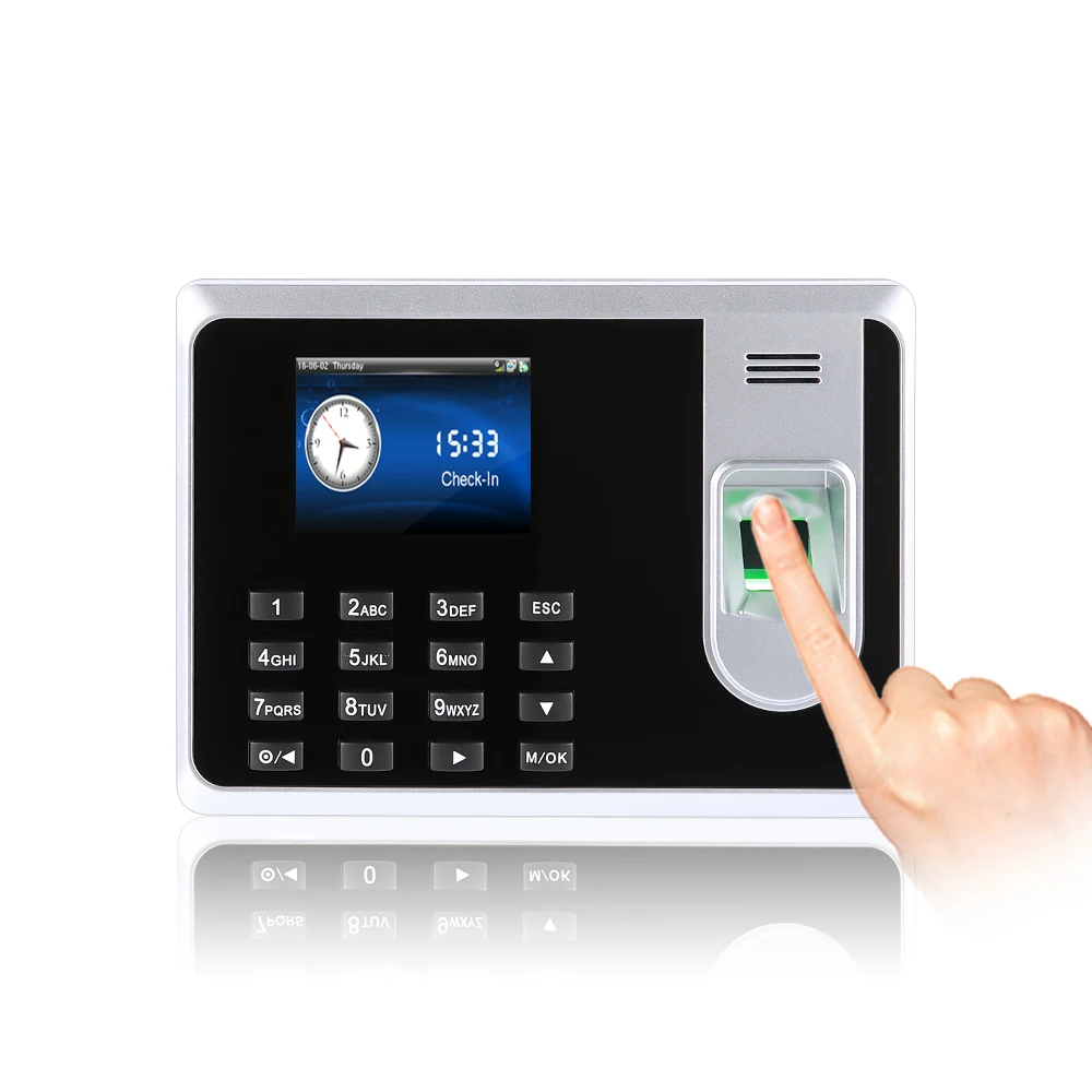 Battery Fingerprint and RFID Card Time Attendance and Access Control System with USB port