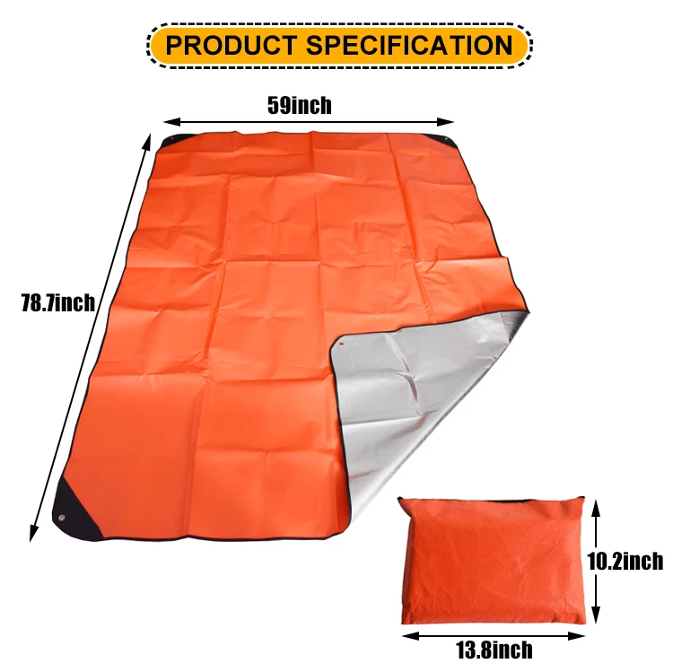 Baiyuheng Camping Survival Gear Outdoor Life Emergency Sleeping Bag Thermal Keep Warm Waterproof First Aid Emergency Blanket