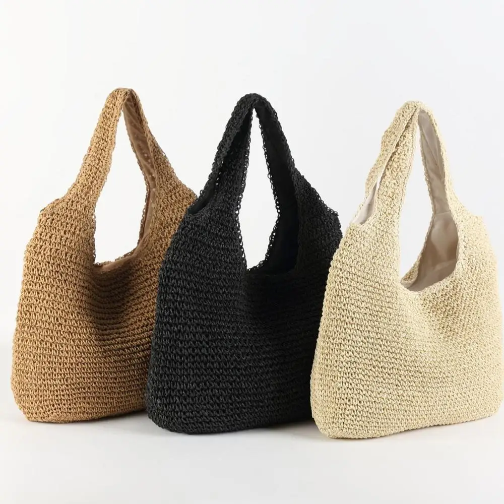  SLATIOM Winter Female Soft Solid Color Tote Bag Women Korean  Style Soft Crochet Braid Shopping Top-Handle Handbag (Color : B, Size : One  Size) : Clothing, Shoes & Jewelry