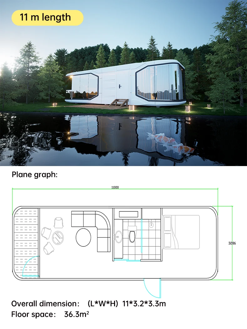 Modern Outdoor Sleeping Pod Space Capsule Hotel Home Cabin House Luxury ...