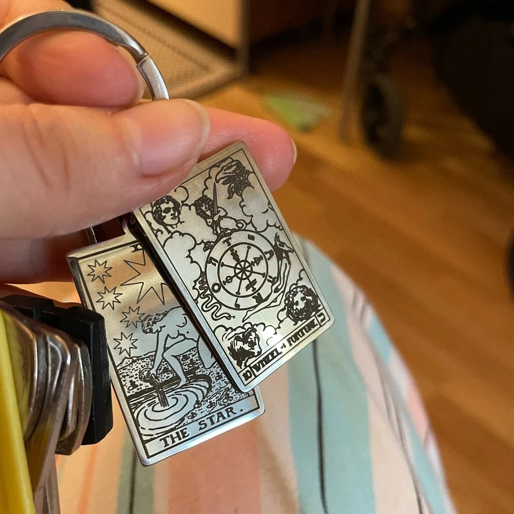 The Major Arcana Pendant Keychain First Set of Cards in the Tarot Oraculo Card Vintage Key Ring Stainless Steel Jewelry