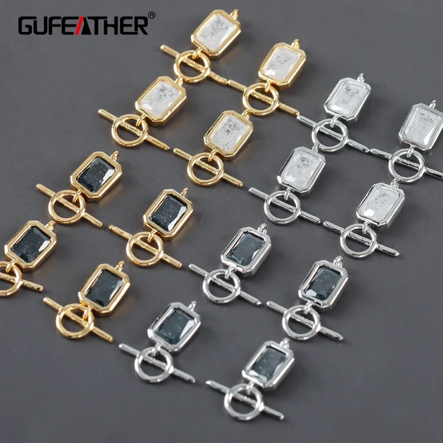 M1095   jewelry accessories,18k gold rhodium plated,copper,zircons,pass REACH,nickel free,diy chain connector,6pcs/lot