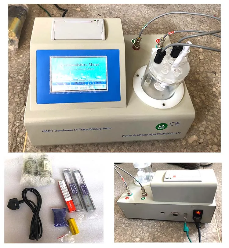 HM401Karl Fischer oil moisture meter oil water content tester auto karl fischer coulometric titration