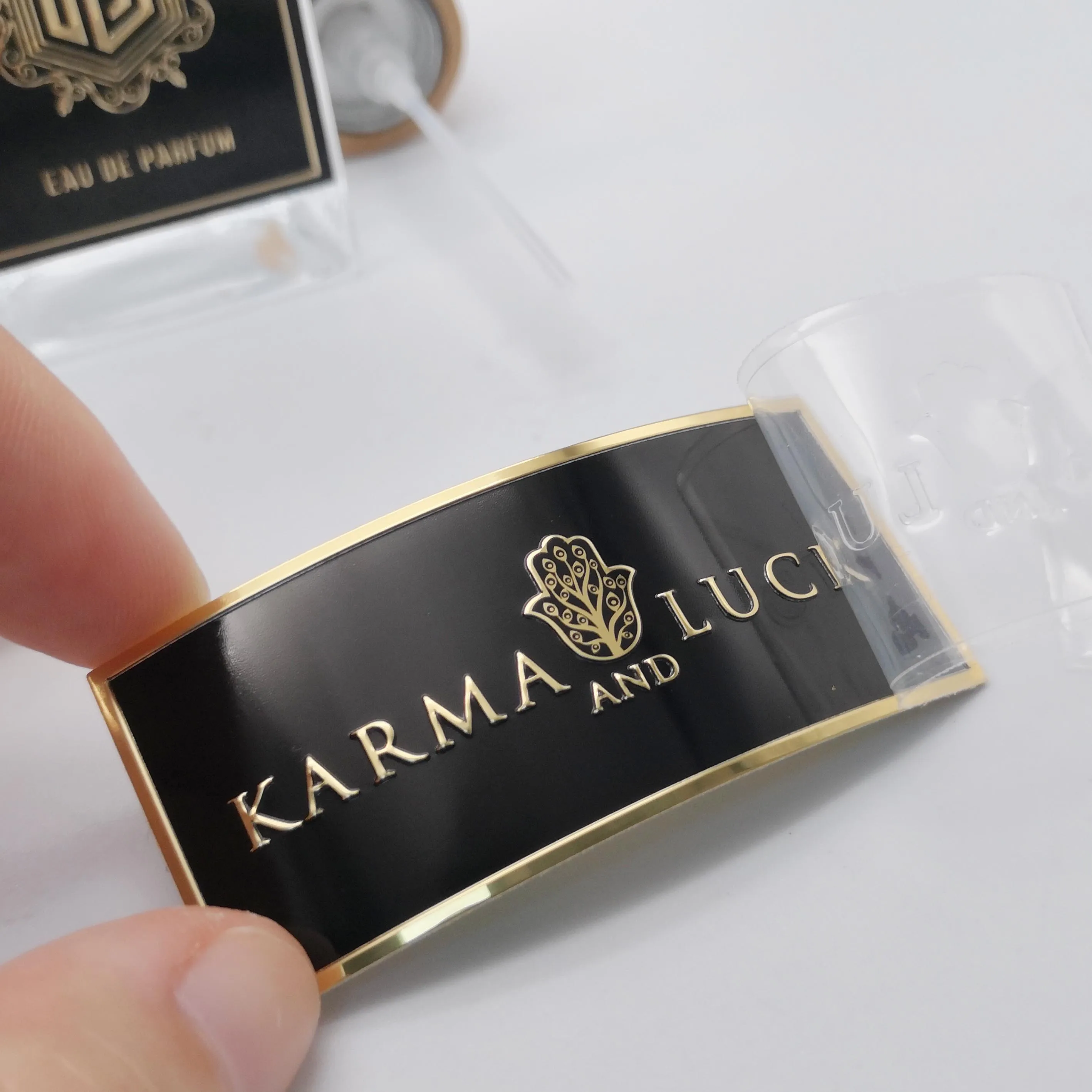 Custom Waterproof Gold Metallic Aluminum Label Stickers for Perfume ...