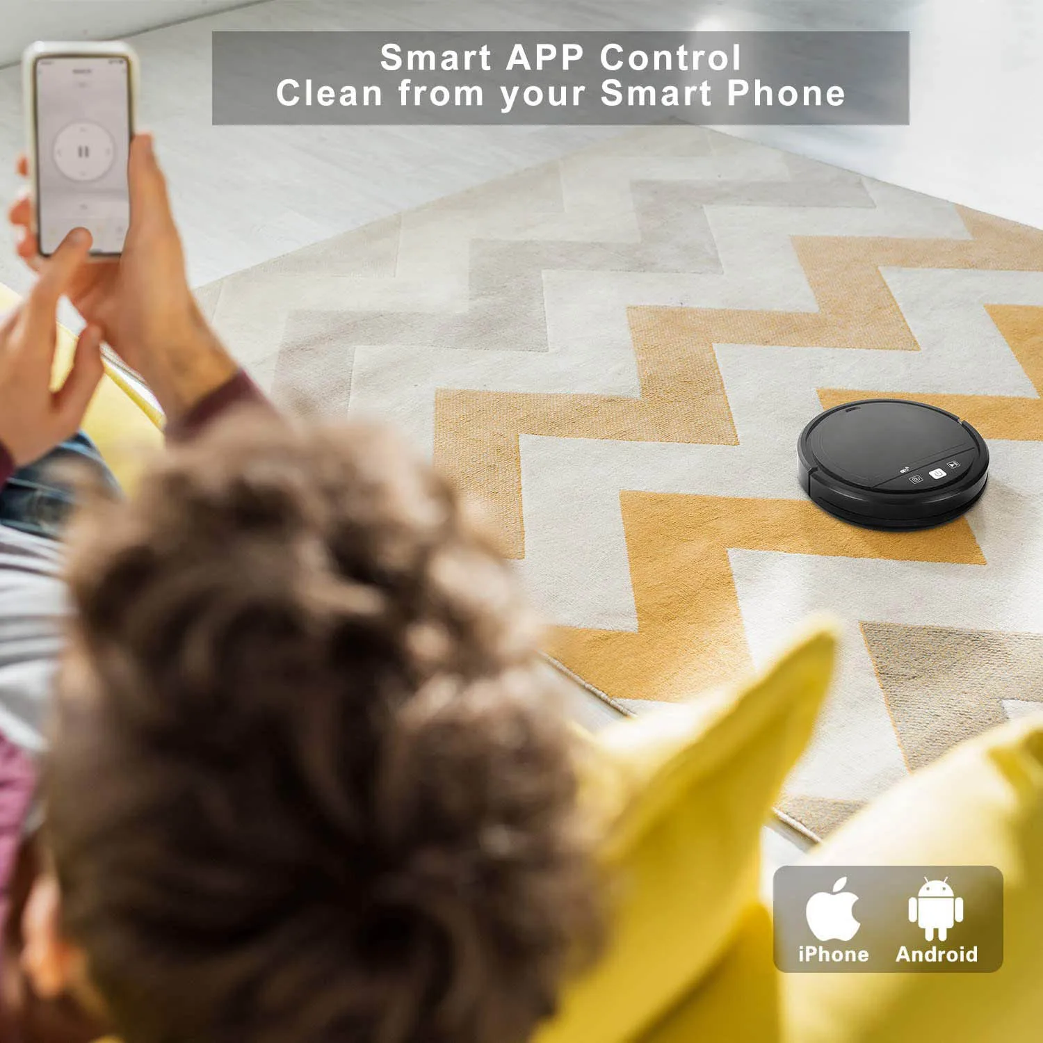 Tuya WiFi Controlled Robotic Vacuum Cleaner 1200Pa Multiple Cleaning Modes Intelligent Robot Vacuum Mop for Pet Car Electric