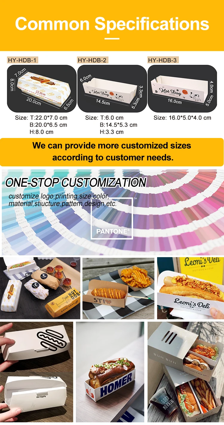 Custom Printed Ivory Paper Boat Shaped Hot Dog Paper Food Packaging Waffle Tray Cardboard Burger Corndog Shack Box With Lids manufacture