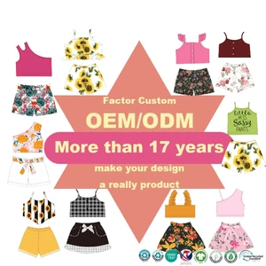 OEM ODM Summer Girls Cartoon Casual Tank Tops Sleeveless Vest Shirt Shorts Pants Two-Piece Outfits Set