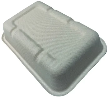 Bagasse/Sugarcane 750ML Rectangle Box Eco-Friendly Compostable Degradable Used  for Restaurant/Party/School/Takeout