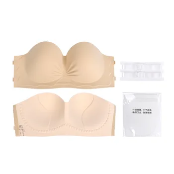 Adhesive Push up Bra Factory Manufacturer OEM ODM Custom Logo Reusable Silicone Invisible Strapless Bra Private Label Wholesale