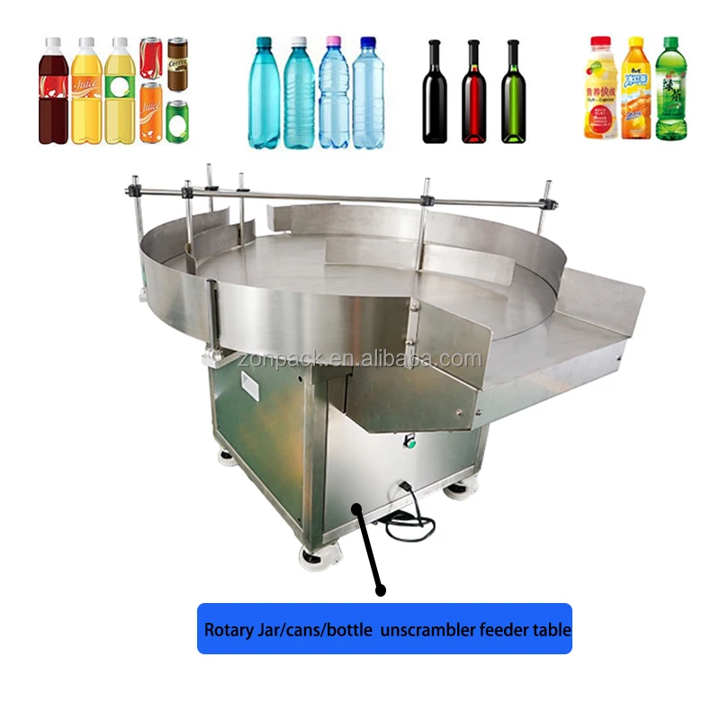 Stainless Steel Bottle Feeder Table Cans Jars Collecting Turntable