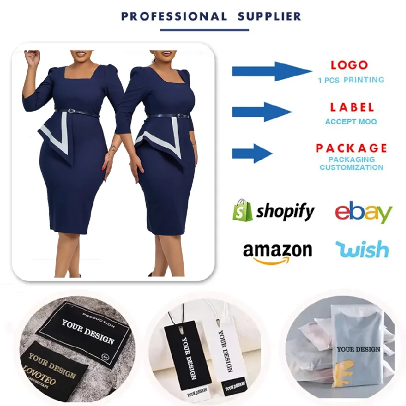 Wholesale Dresses Women Office Dresses Women Formal Work career Dresses Women Church Dresses Women Office Dress,2 Pieces