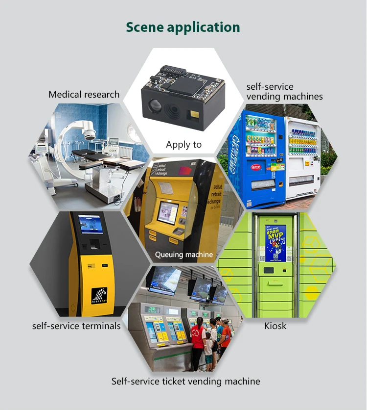 Embedded QR Code Reader Vending Machine 1D 2D CMOS Mini Barcode Scanner Module QR Code Scanner Module Kiosk