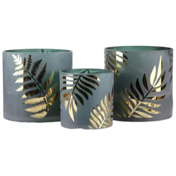 Wholesale Led Glass Cylinder vase ReindeerTealight Candle Holders for Home Decor
