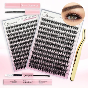 Wholesale Individual Diy Lash Clusters Segmented Eyelashes C D Curl Diy Cluster False Eyelashes Pre Cut Eyelash Clusters