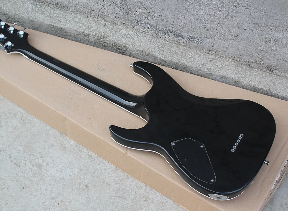 Flyoung High Quality Electric Guitar Stringed Instruments 6 Strings Glossy Black Guitar