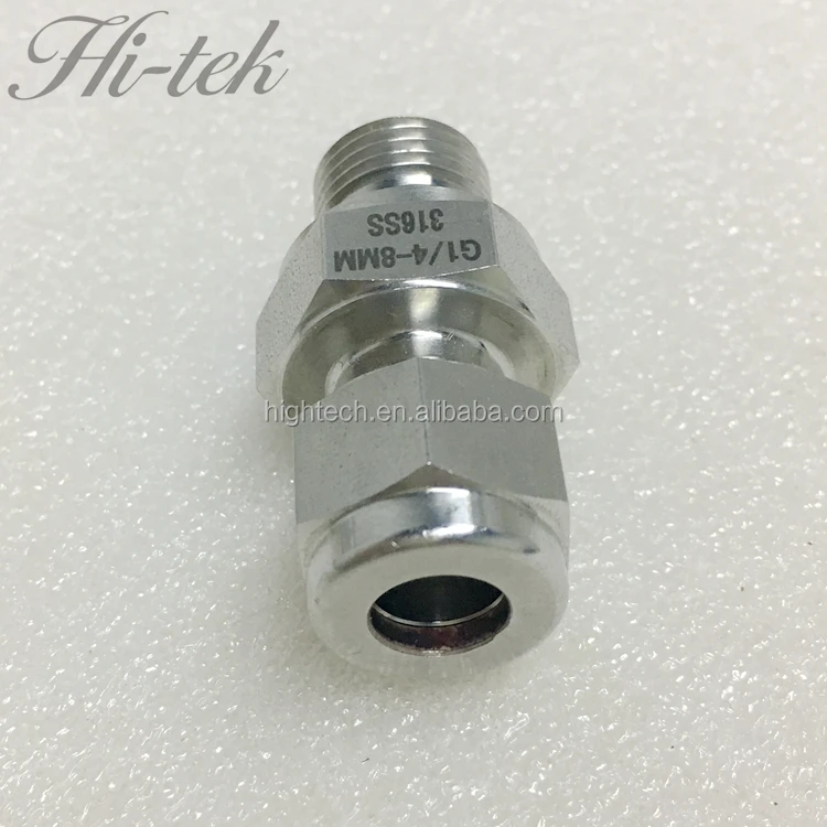 Raccord Union Compression Acier Inoxydable SUS316L - BSPP Mâle G1/8 Vers Tube 6 Mm, Pour Tuyauterie Précise