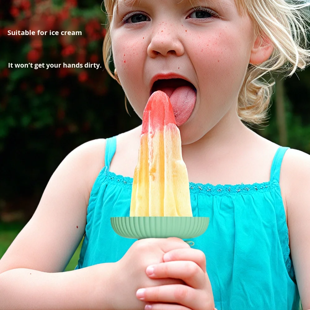 Children's Sustainable Silicone Ice Cream Stand Holder Anti-Dirty Anti-Drip & Anti-Leak Ice Cream Tools manufacture