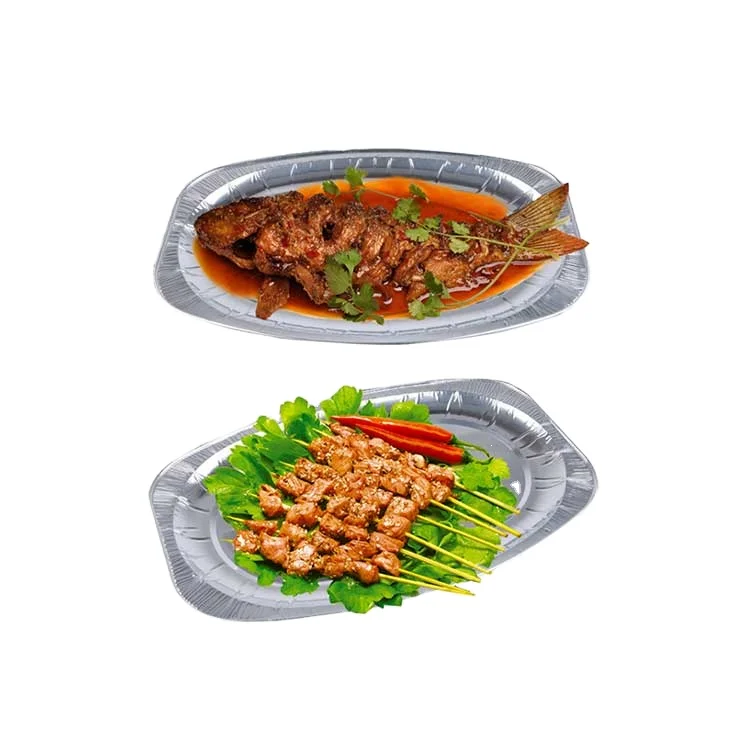 Oval Aluminium Foil Tray Buffet Disposable Party Serving Food