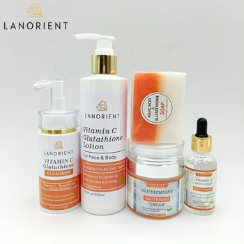 private label l-Glutathione vitamin C facial skin care sets natural organic moisturizing whitening Brighten face skin care set