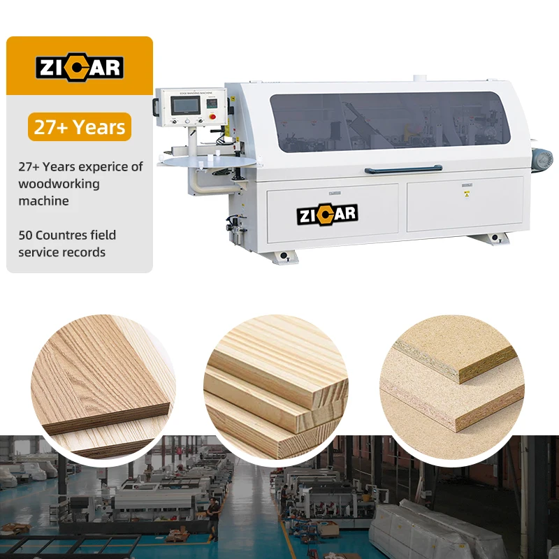 ZICAR China Industrial Melamine Edgebander Wood Board Pvc Automatic Edge Bander Woodworking Banding Edge Machine for Wood
