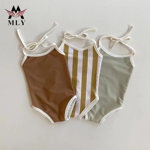 Wholesale Custom Baby Swimwear with logo Cute Halter One Piece Swimsuit Kids