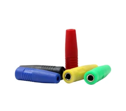 12 Connettori Isolati A Banana 4 Mm - 6 Rossi + 6 Neri, Rame Puro Con Rivestimento PVC - 2