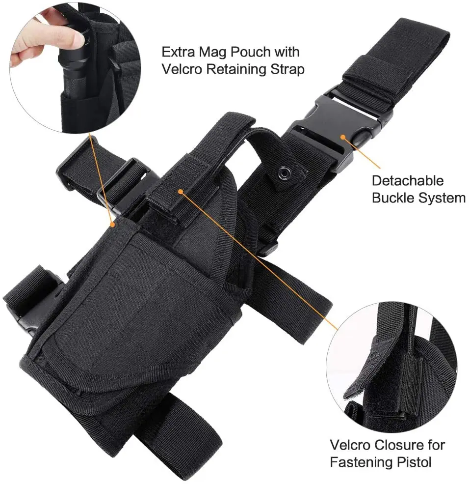 Universal Right Handed Tactical Drop Leg Pouch Holster Thigh Bag Legs Harness for Hunting Accessories