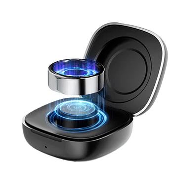 Smart Rings IP68 Waterproof Display Screen Show Time Health Monitoring Charging Case